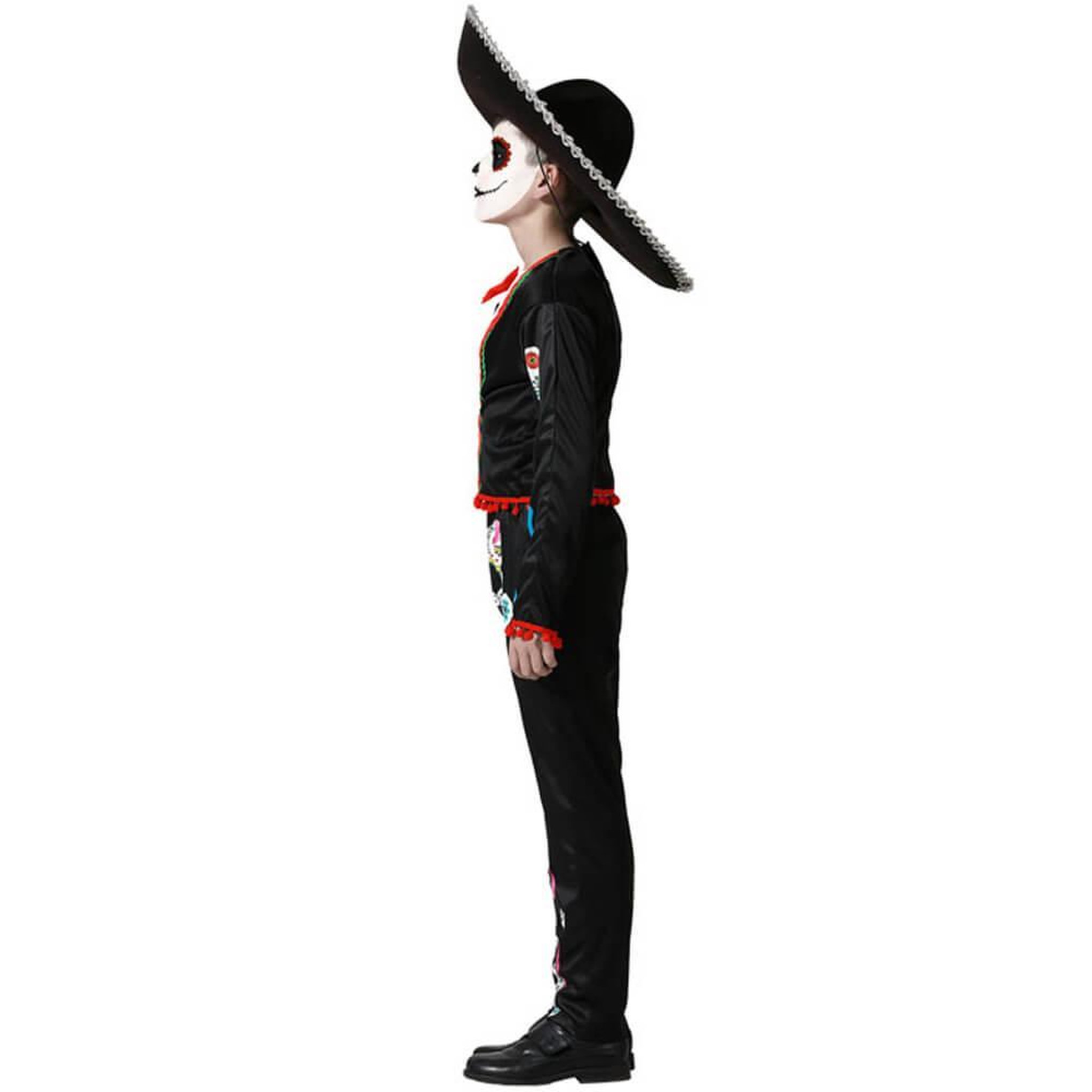 Voir la diapositive 2 : ATOSA Déguisement squelette mariachi mexicain  - Garçon - 5/6 ans (110 à 116 cm)
