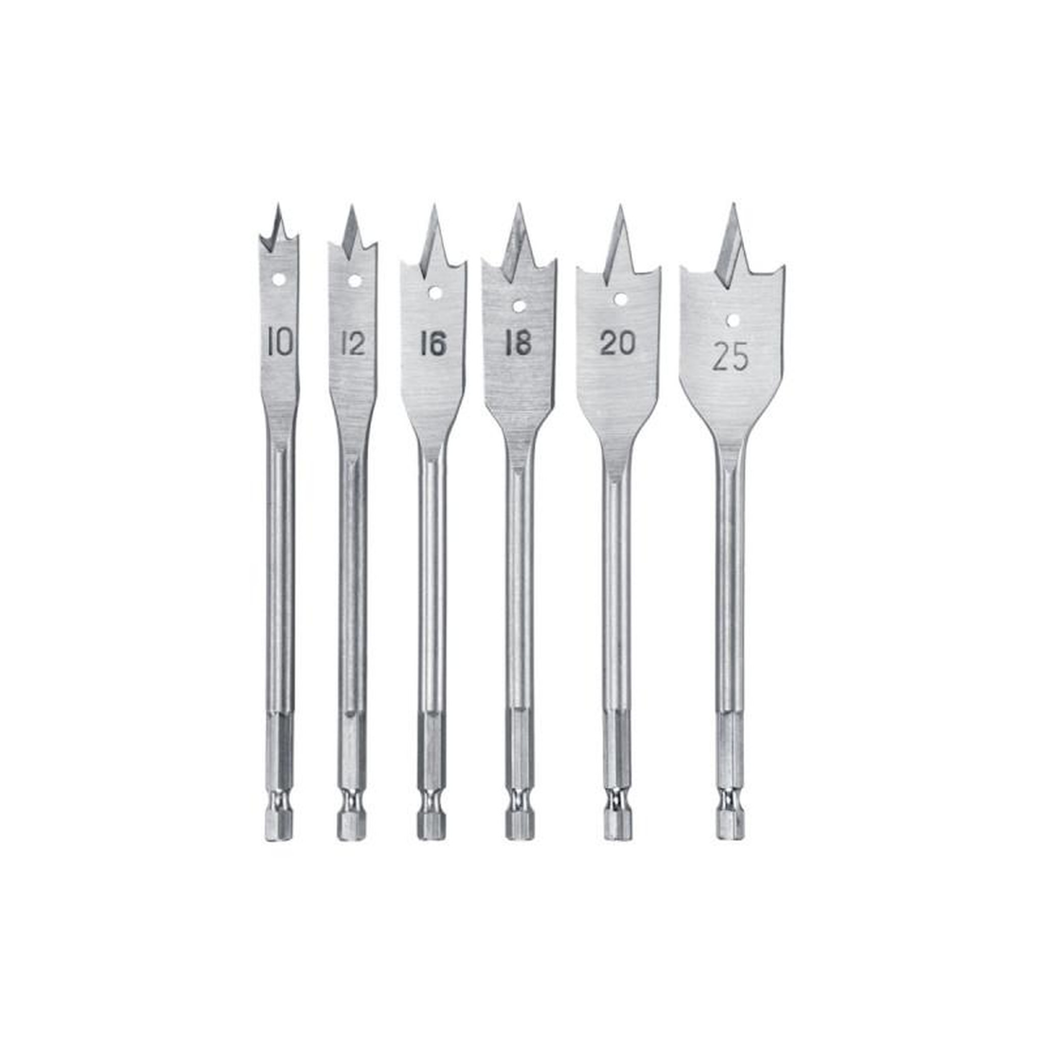 KWB Jeu de 6 forets plats à fraiser pour bois KWB - 10-25 mm