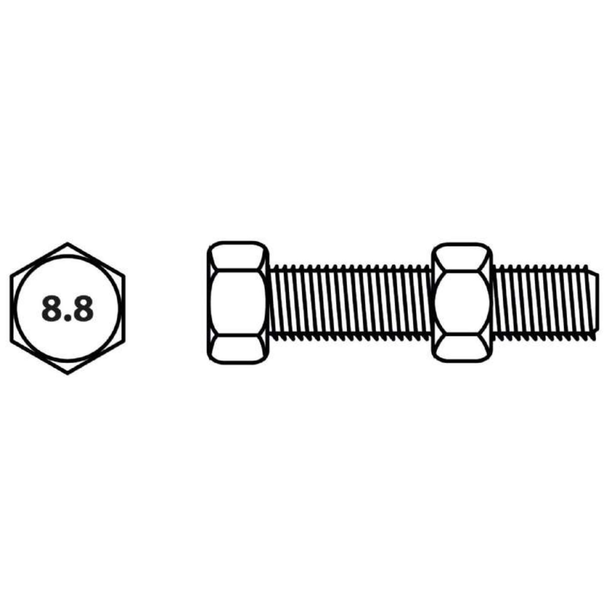 Voir la diapositive 2 :  Boulon tête hexagonale et écrou Vissal finition zinguée Ø8 x 50 mm  lot de 5