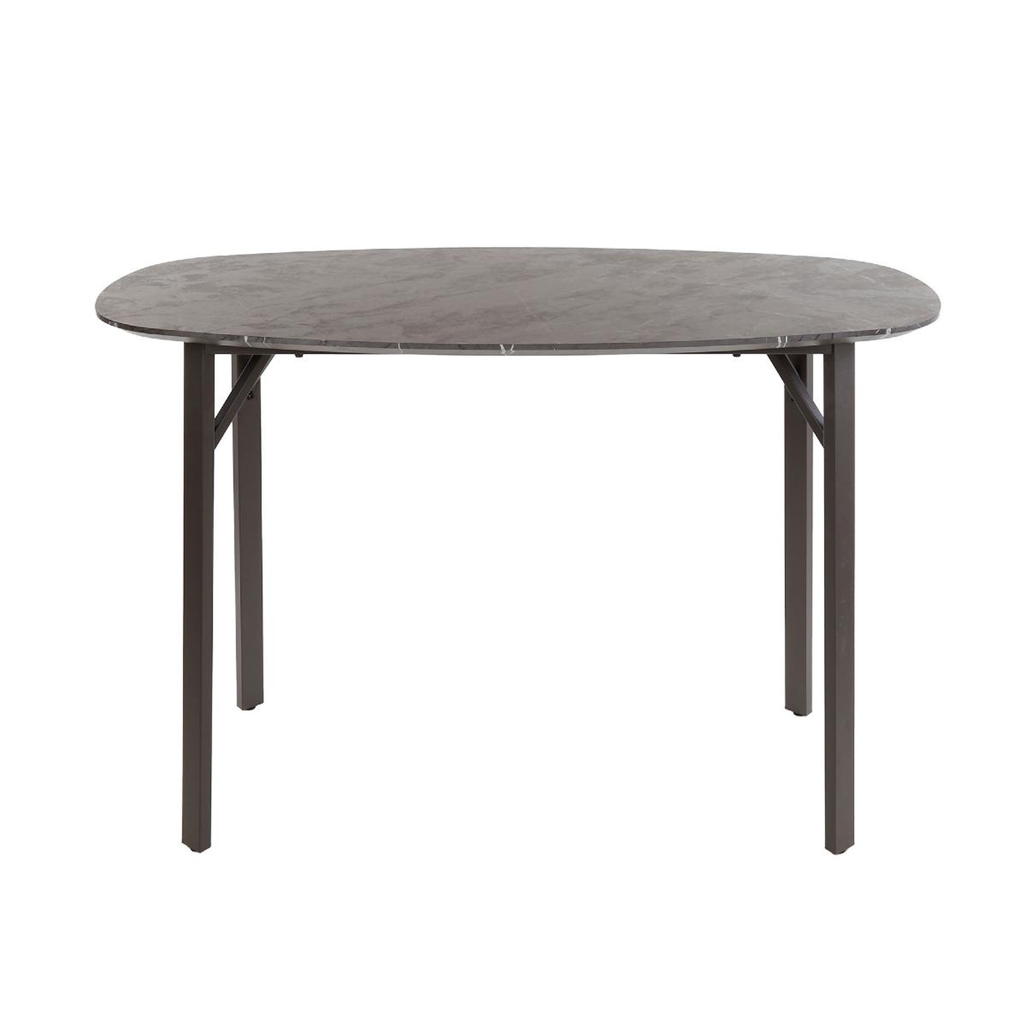 JLC KREATION Table de bar moderne effet céramique noir ovale MIKY