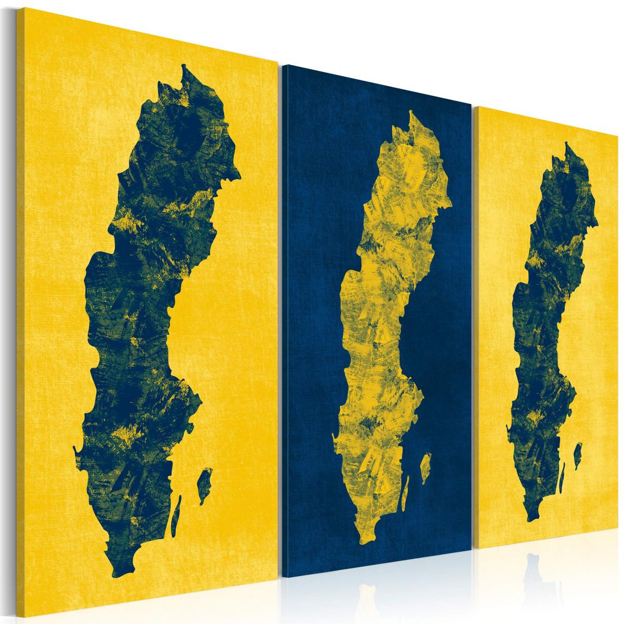 Voir la diapositive 1 : Paris Prix Tableau 3 Panneaux  Carte Peinte de la Suède