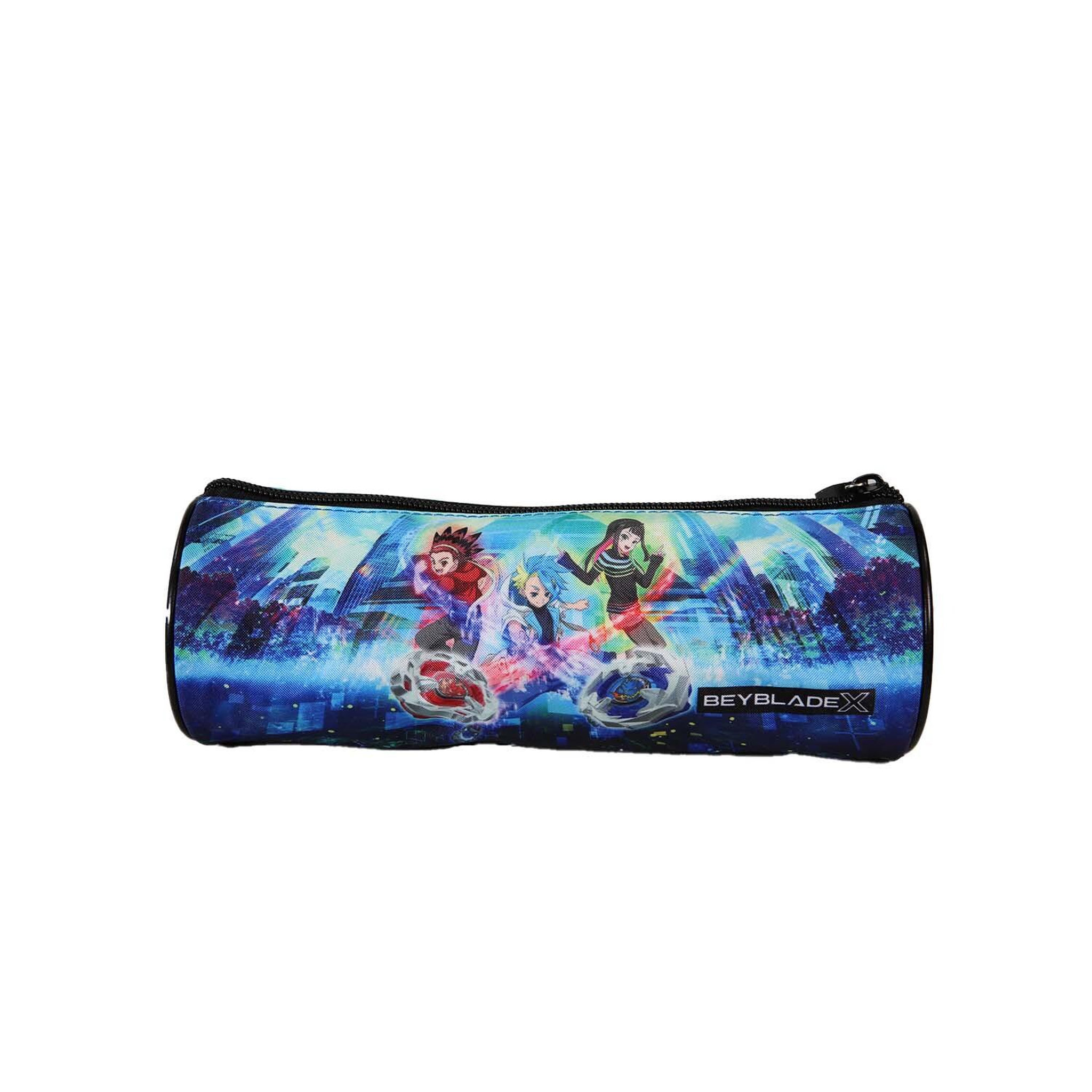 Voir la diapositive 4 : Bagtrotter Beyblade X - Trousse Scolaire Ronde - Bleu - Garçon - 1 Compartiment