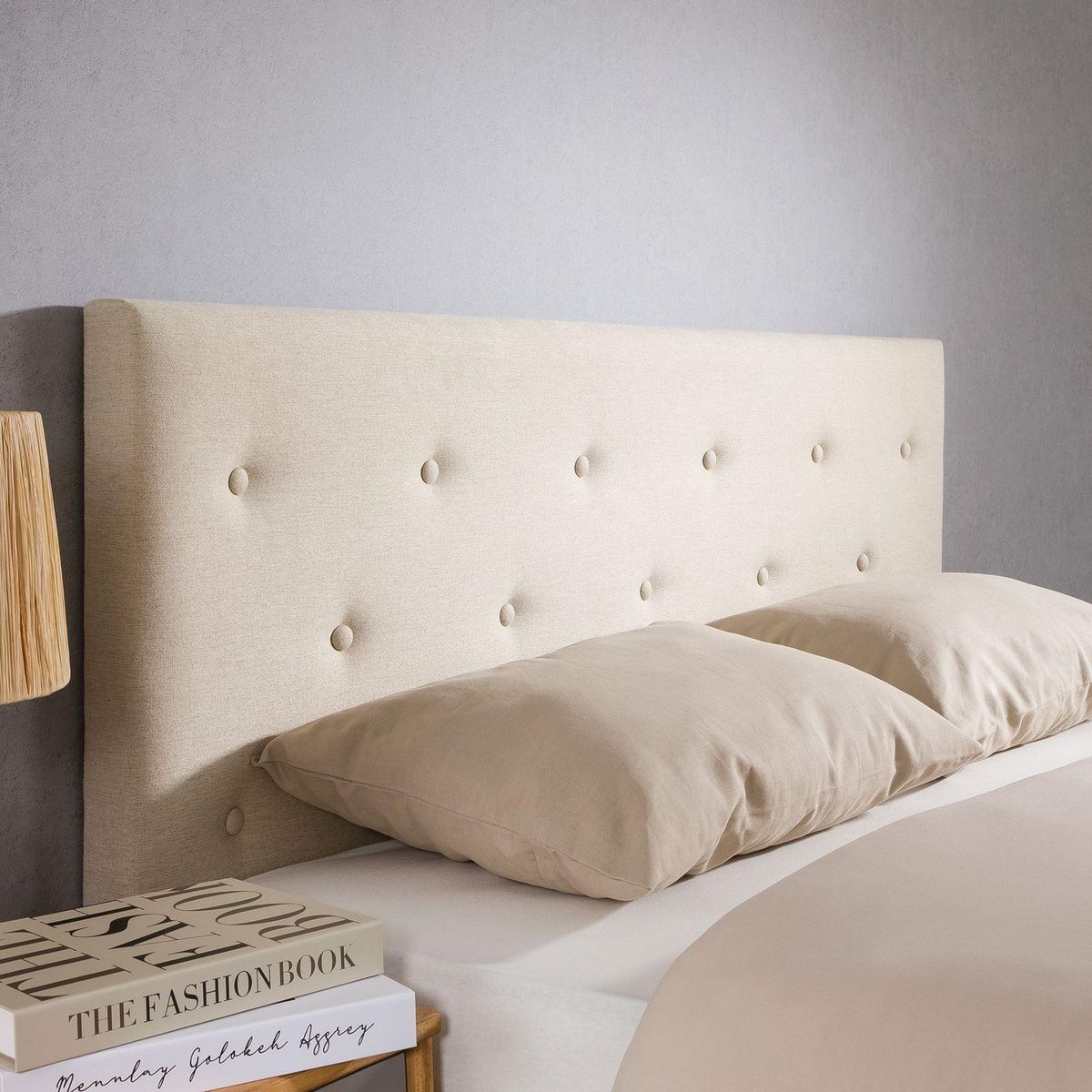 IDIMEX Tête de lit BLOMIN 140 capitonnée sur pieds, en tissu