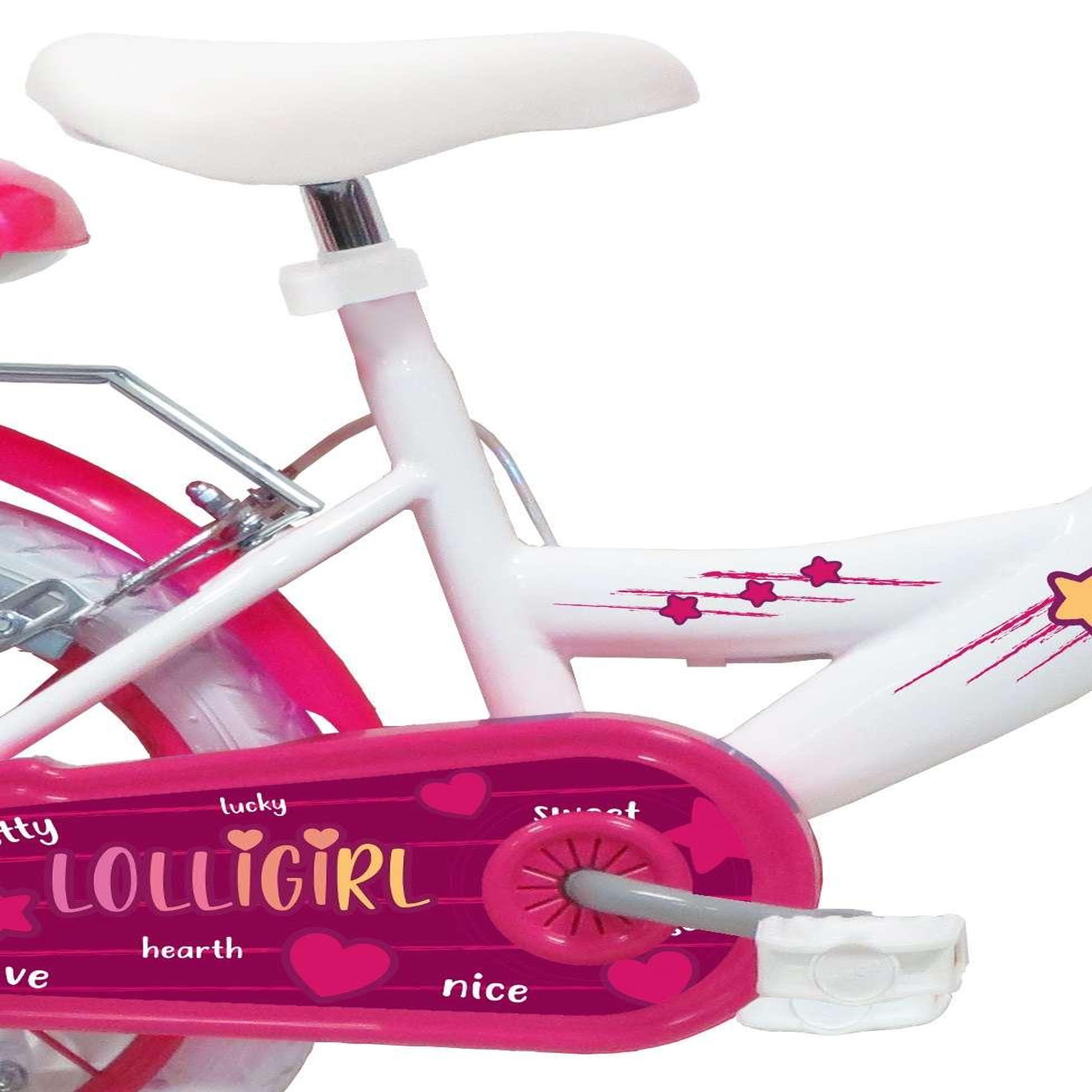 Voir la diapositive 3 : Vélo enfant - Modèle 16''Lolli Girl pour enfant de 105/120 cm avec stabilisateurs - Panier avant - Coffre arrière - 2 freins et pneus gonflables