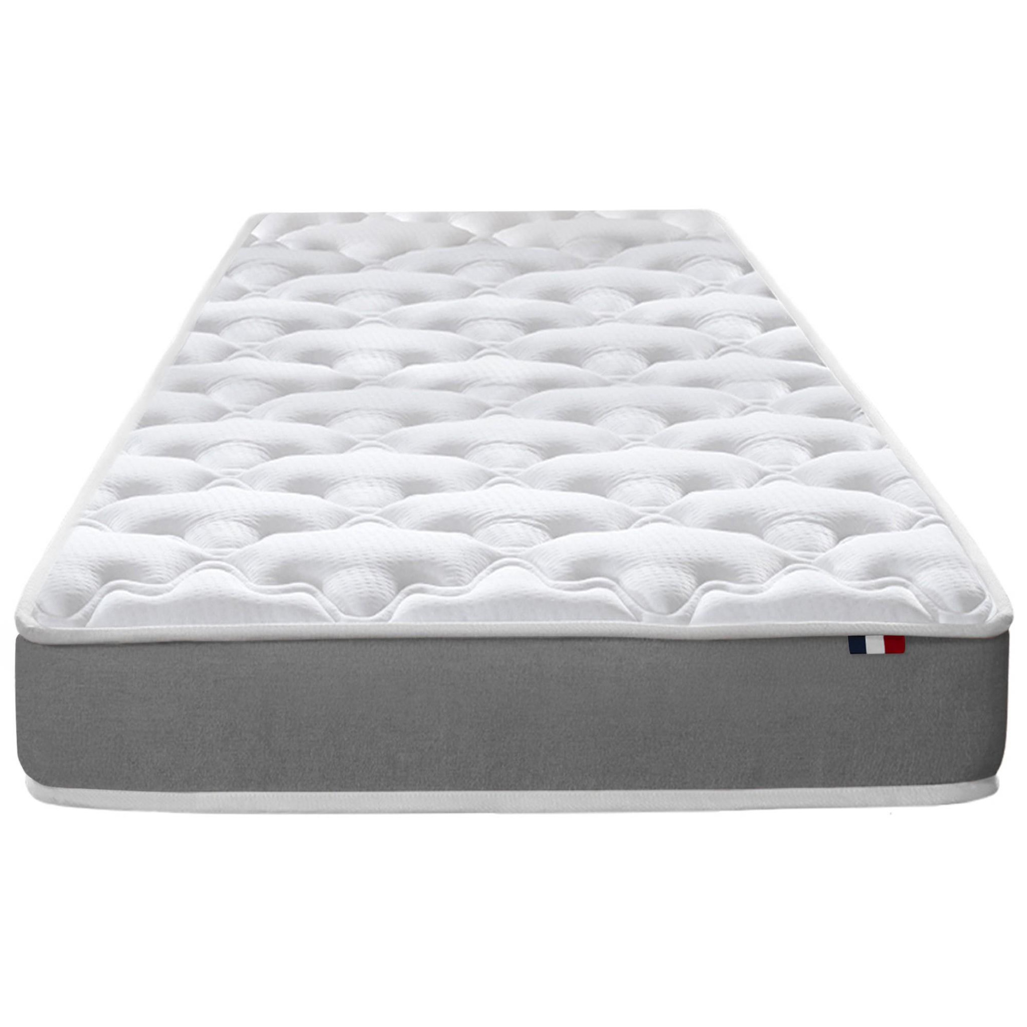IDLITERIE Matelas mousse polyuréthane ferme STRATUS. Coloris disponibles : Blanc