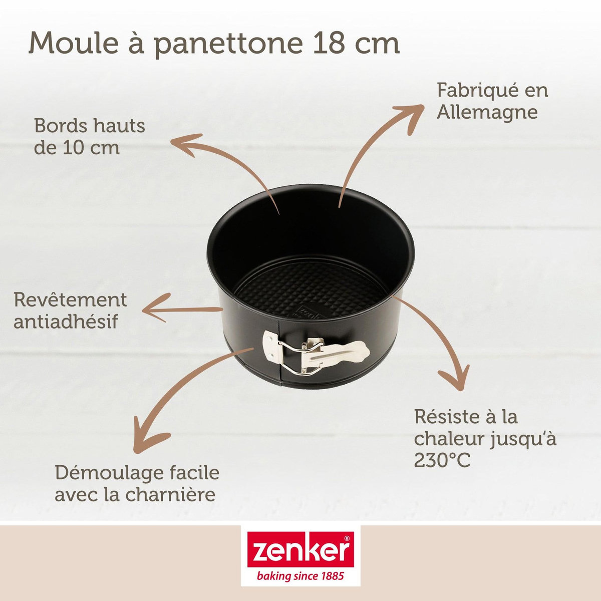 ZENKER Set pâtisserie moule à panettone 18 cm, 2 bols à mixer et 1 spatule Zenker
