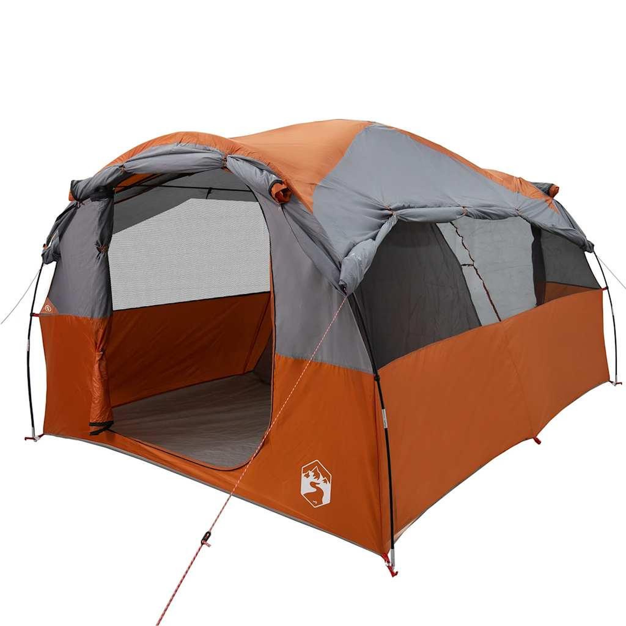 Voir la diapositive 4 : VIDAXL Tente familiale tunnel 6 personnes gris et orange impermeable