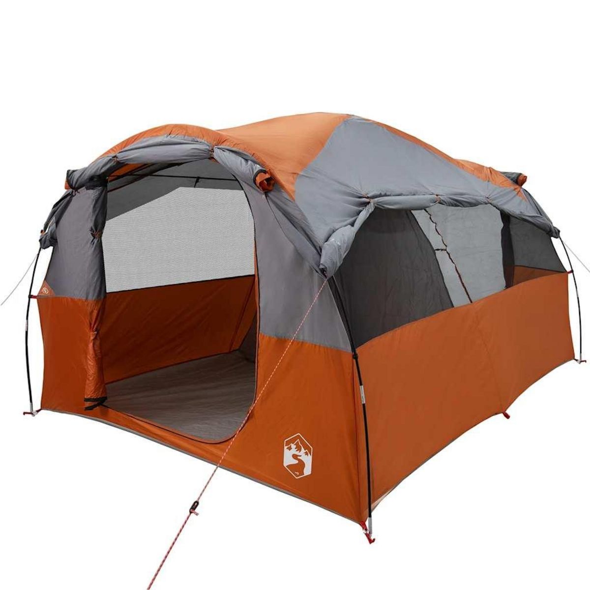 VIDAXL Tente familiale tunnel 6 personnes gris et orange impermeable