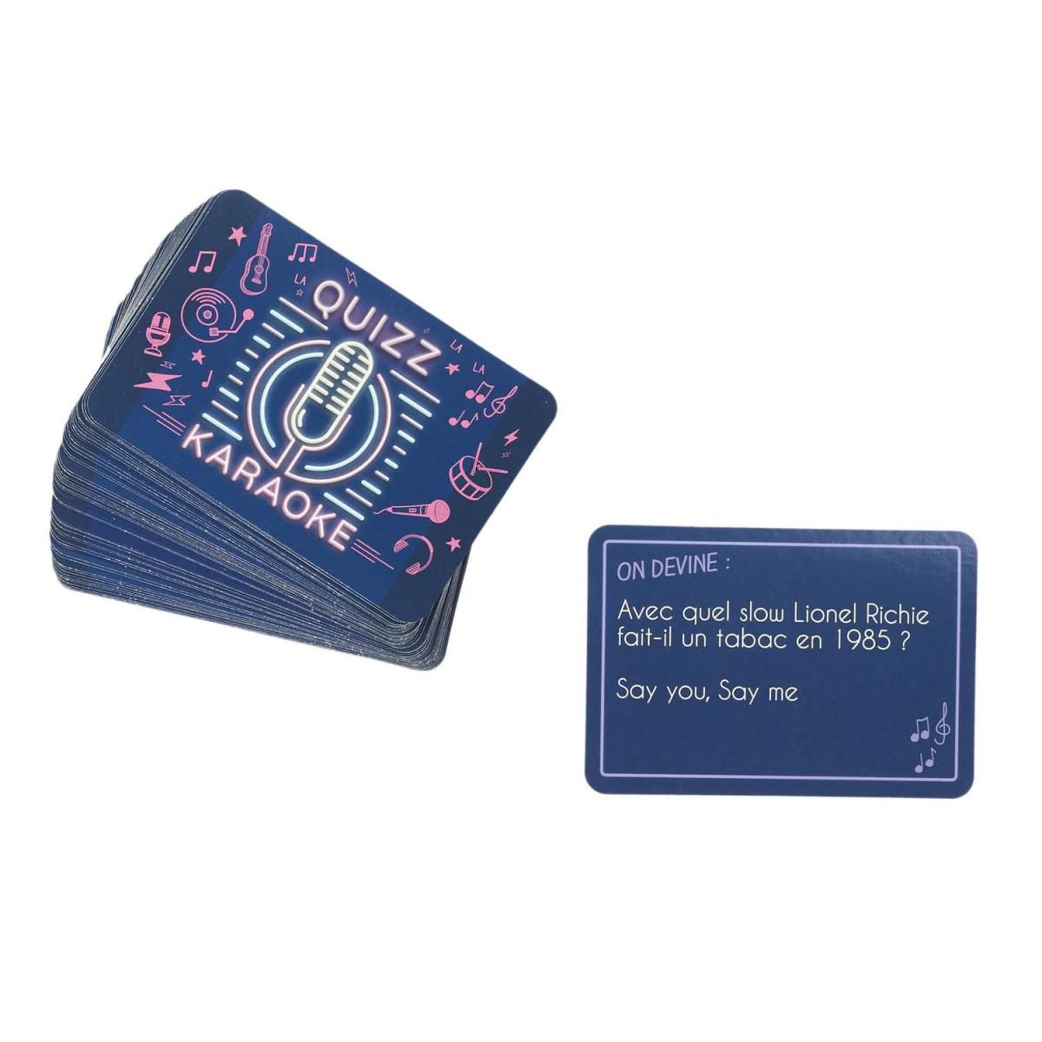 Voir la diapositive 1 : MISTER GADGET Jeu de 60 cartes  quizz karaoké  9cm bleu