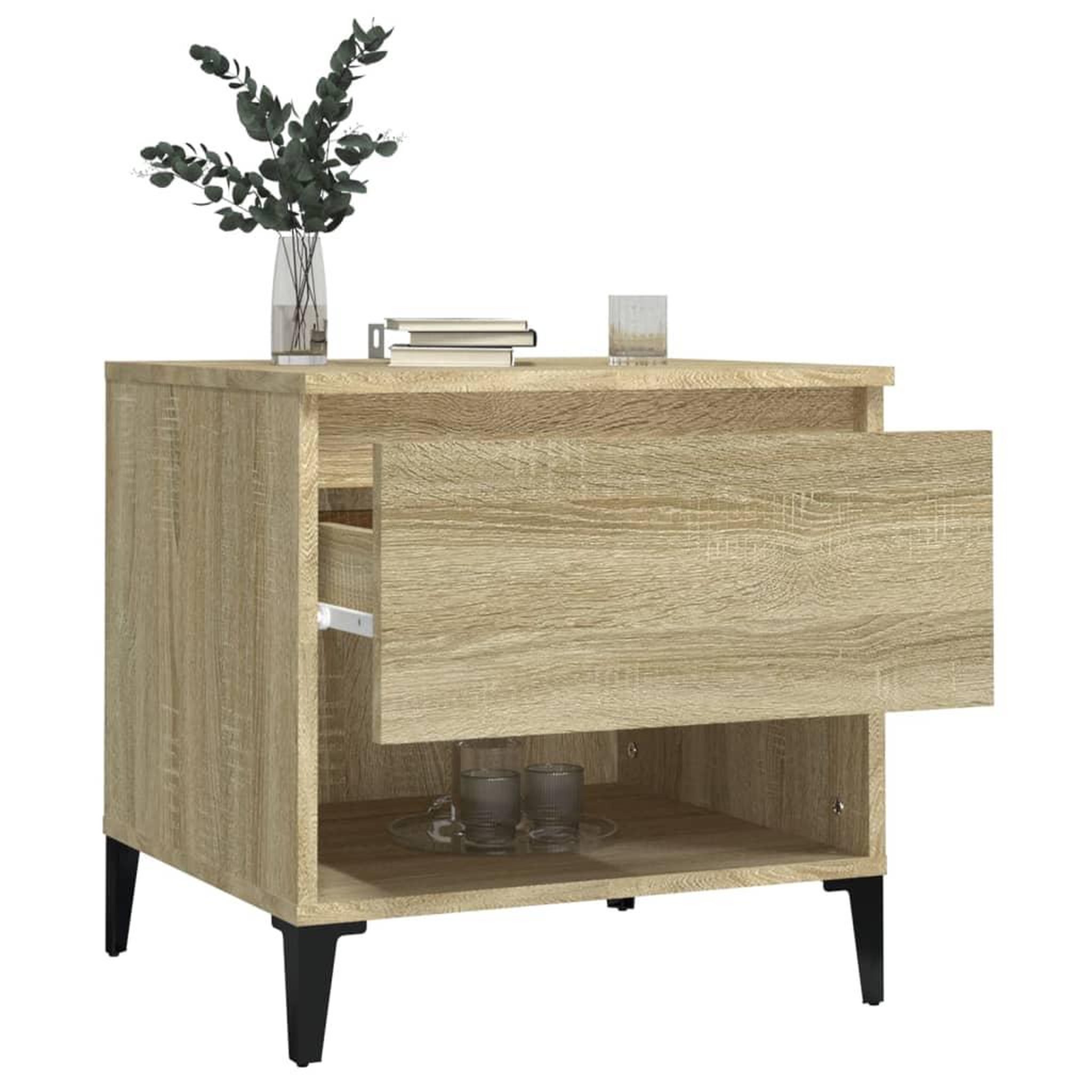 Voir la diapositive 5 : VIDAXL Tables d'appoint 2 pcs Chene sonoma 50x46x50 cm Bois ingenierie