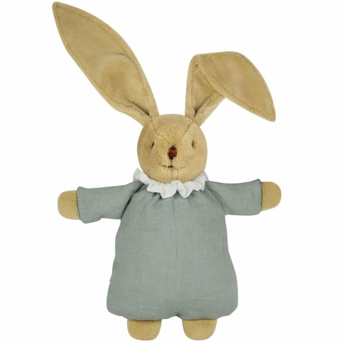 Trousselier Doudou Lapin Nid d'Ange avec hochet : vert céladon