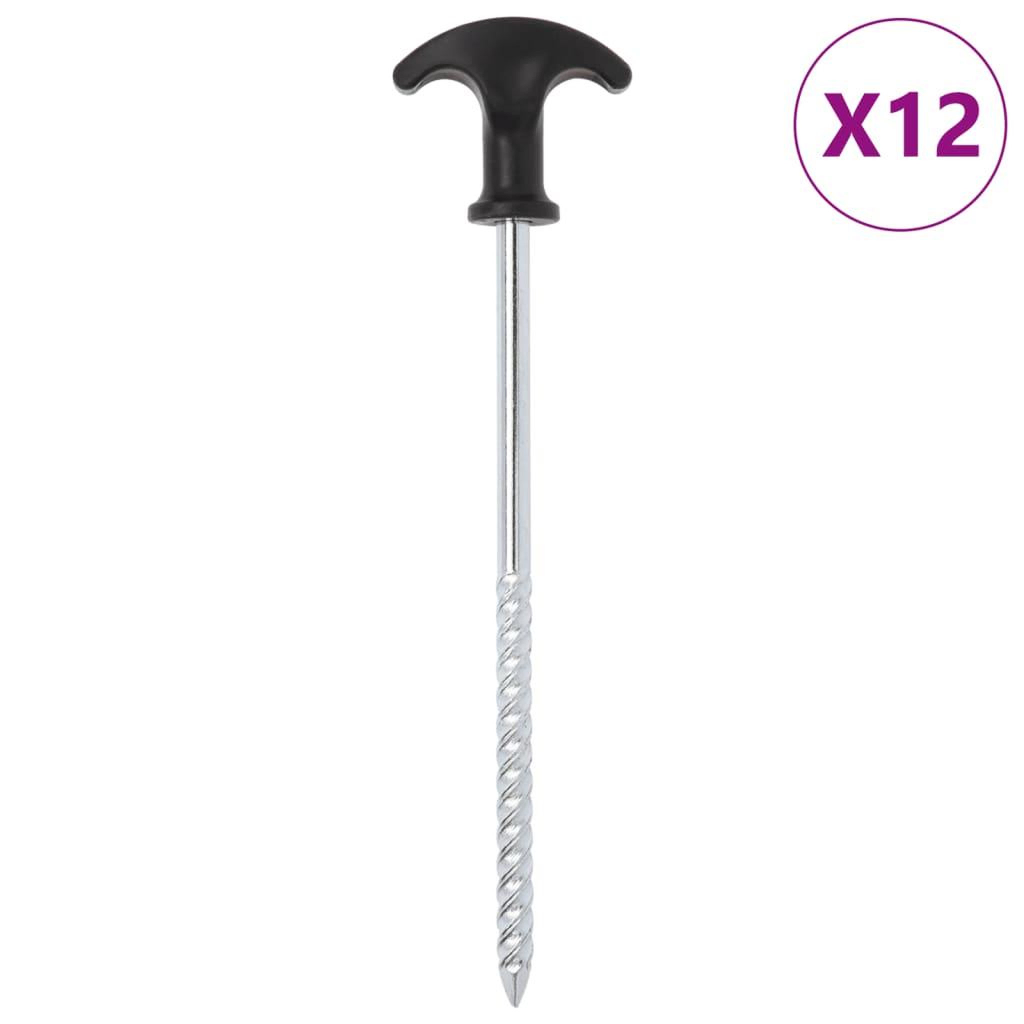 VIDAXL Piquets de tente 12 pcs 20 cm Ø7 mm acier galvanise
