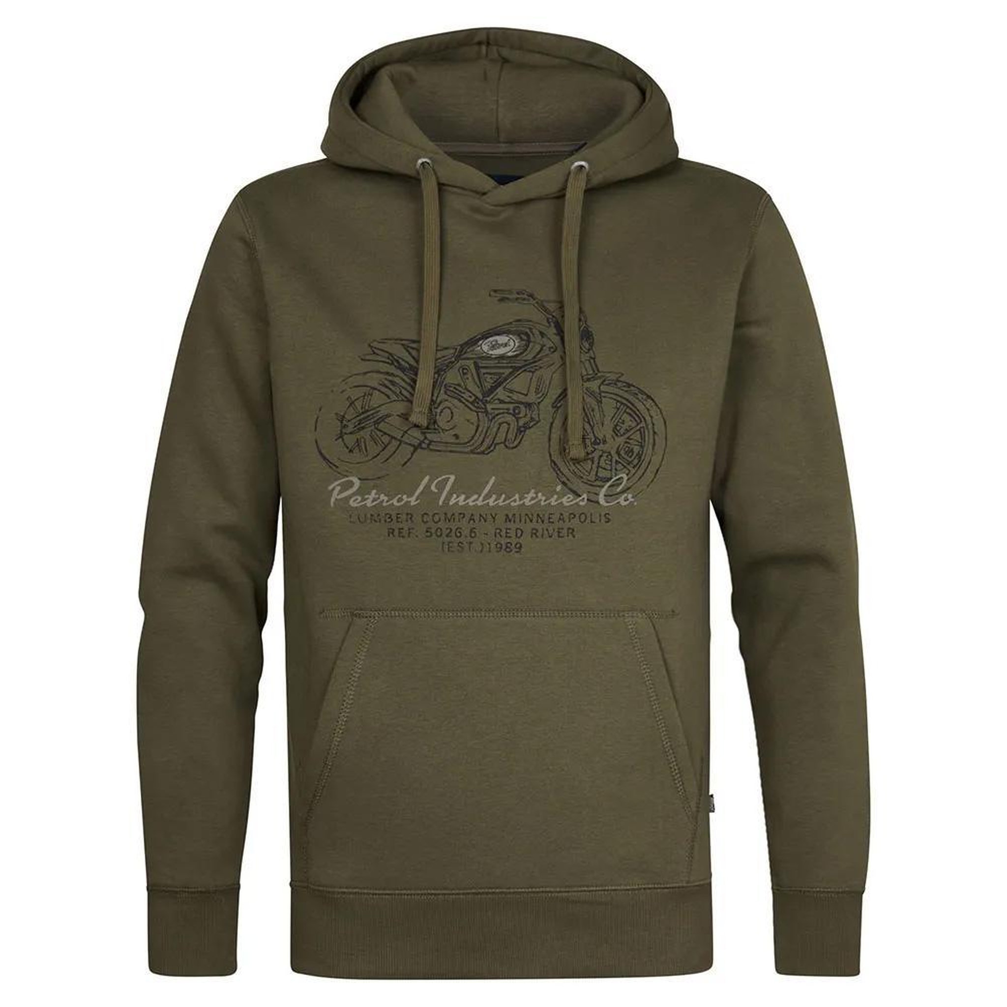 Petrol Industries Sweat à Capuche Kaki Homme Petrol Industries Print. Coloris disponibles : Vert