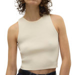 Vero Moda Crop Top  Femme Vero Moda Ginny. Coloris disponibles : Beige