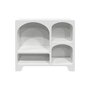 Voir la diapositive 5 : SWEEEK Buffet organique plusieurs niches 4 compartiments. buffet bas. effet bois blanc 90cm