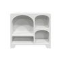 Voir la diapositive 5 : SWEEEK Buffet organique plusieurs niches 4 compartiments. buffet bas. effet bois blanc 90cm