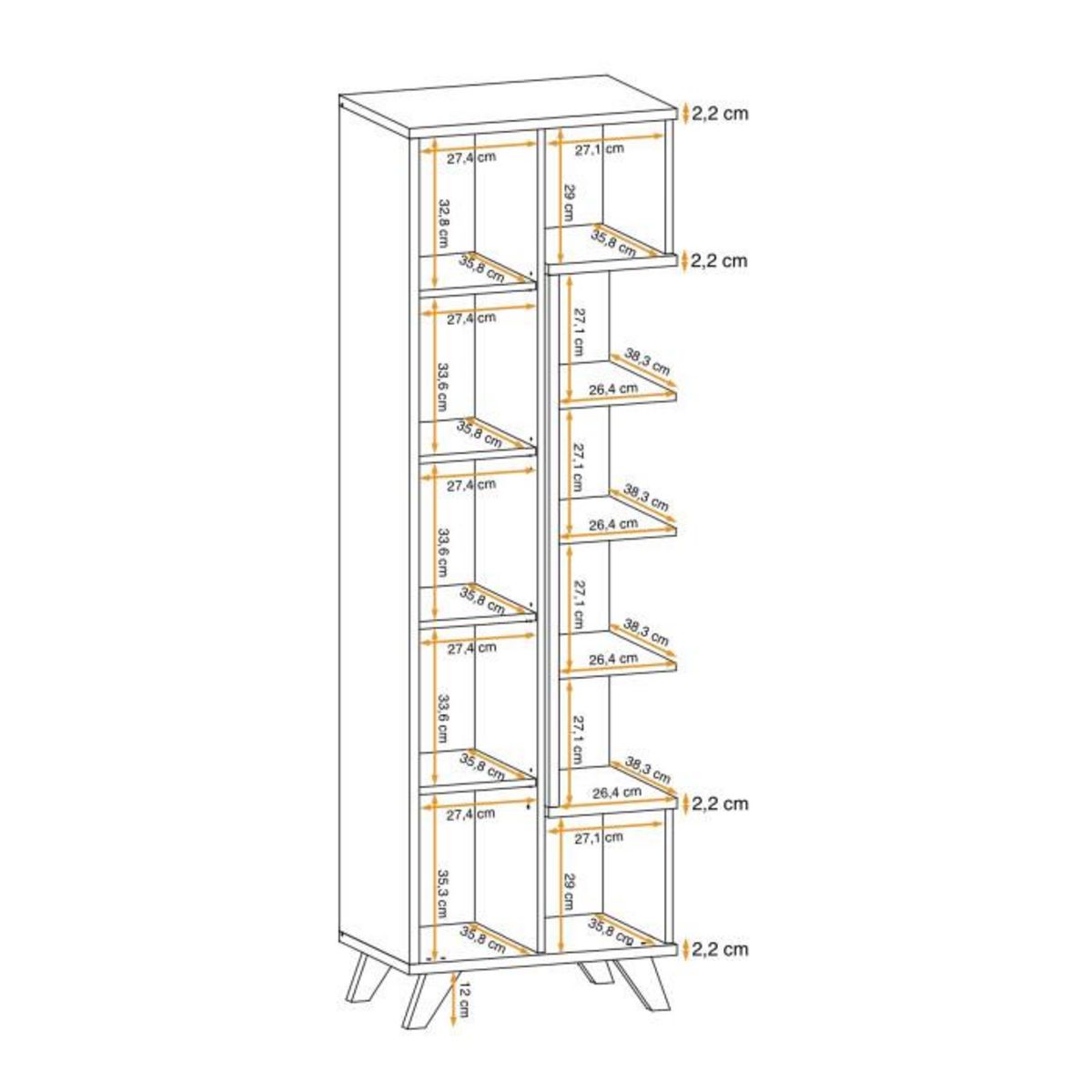 Paris Prix Étagère 5 Niveaux  Bogota  192cm Gris & Naturel