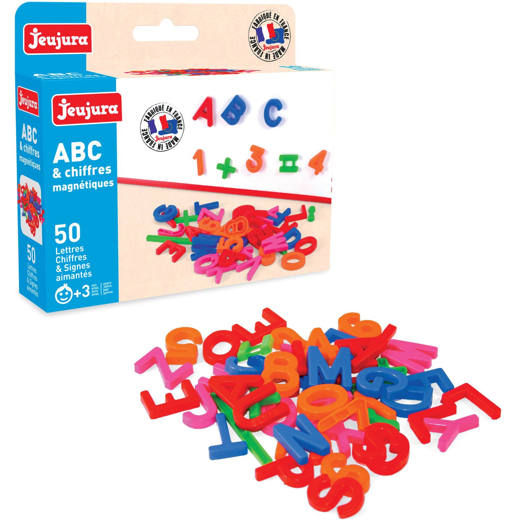 Voir la diapositive 2 : JEUJURA Coffret 50 lettres majuscules, chiffres et signes