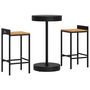 Voir la diapositive 3 : VIDAXL Ensemble de bar jardin 3 pcs noir poly rotin/bois massif acacia