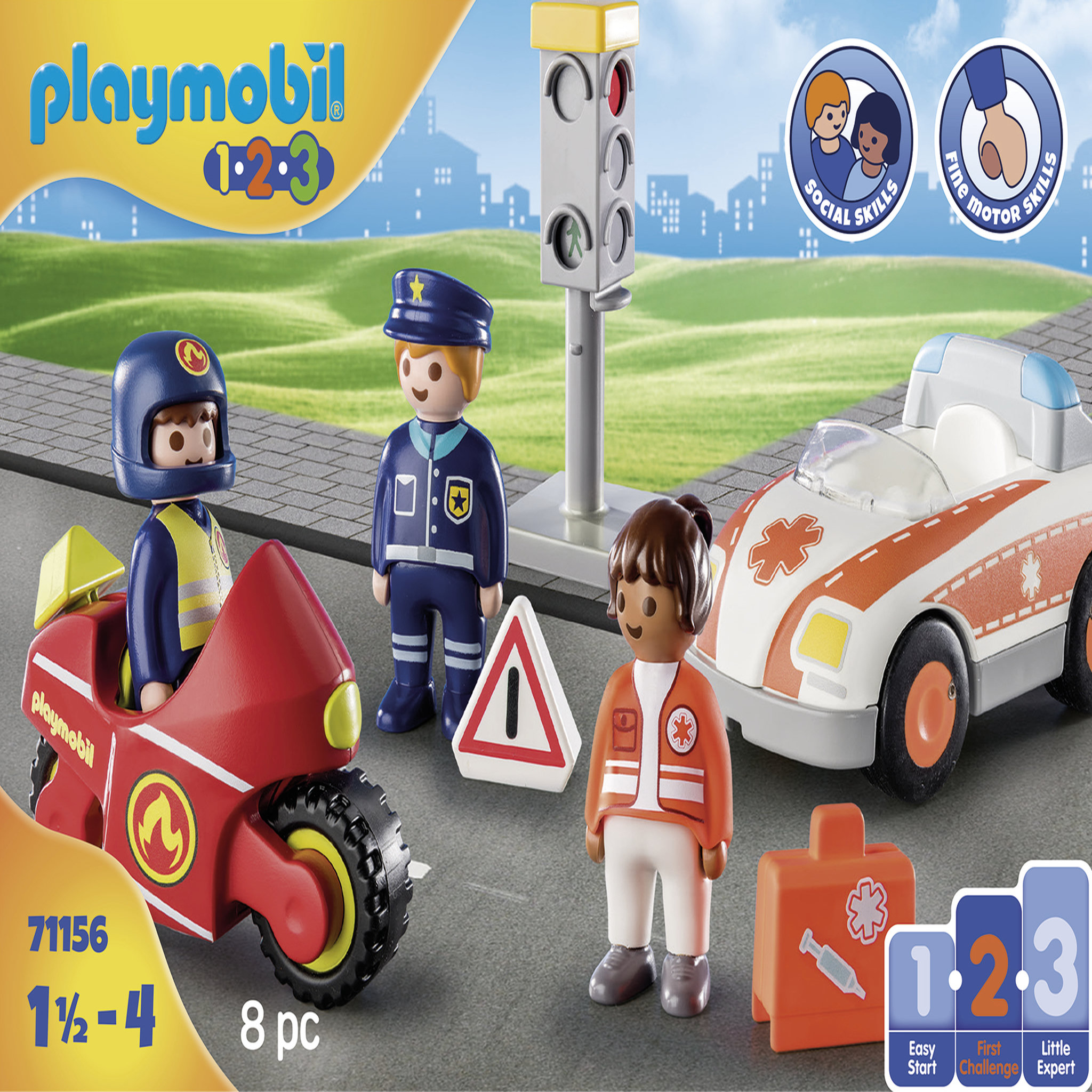 Voir la diapositive 2 : PLAYMOBIL 71156 - 1.2.3 - Héros du quotidien