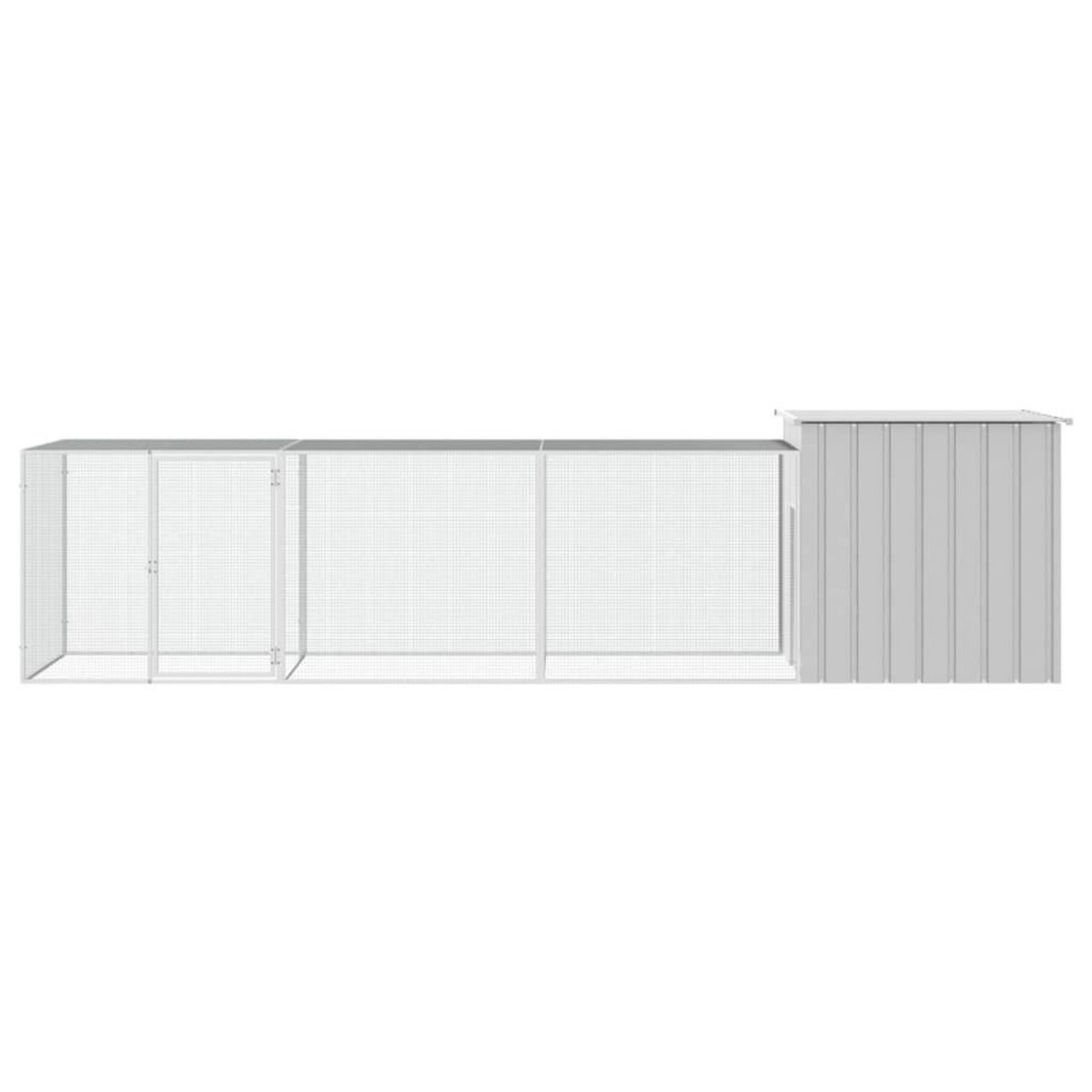 VIDAXL Cage pour poules Gris 400x91x100 cm Acier galvanise