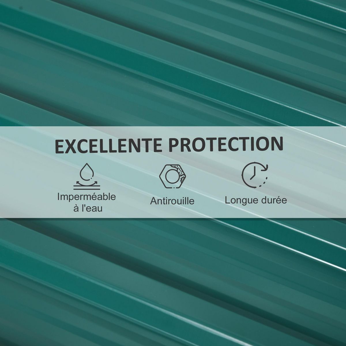 OUTSUNNY Lot de 12 panneaux - dim. 129L x 45l cm - tôle acier ondulé vert