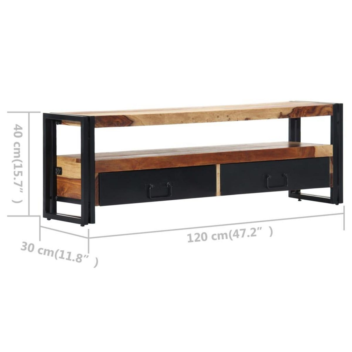 VIDAXL Meuble TV 120x30x40 cm Bois de Sesham solide