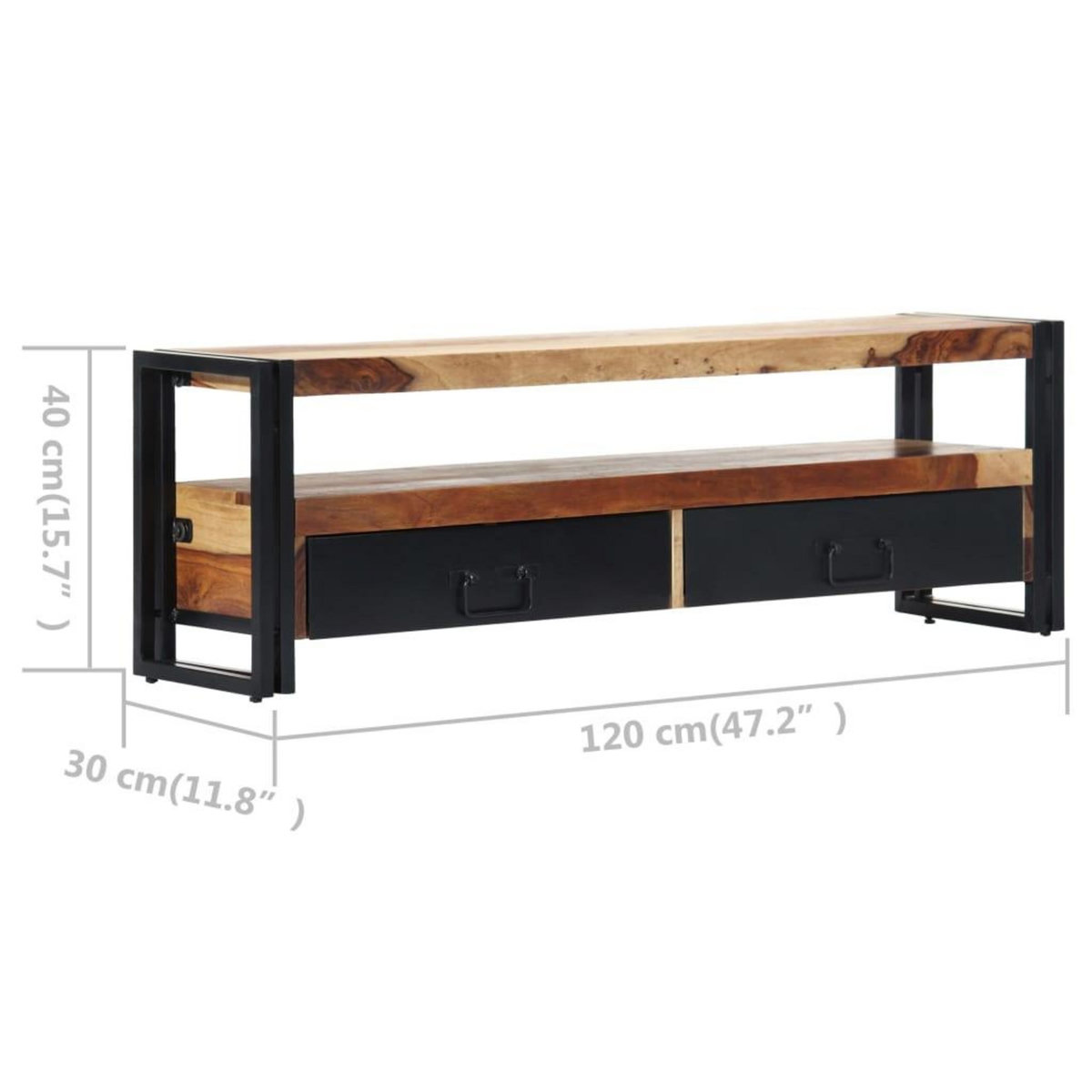 VIDAXL Meuble TV 120x30x40 cm Bois de Sesham solide