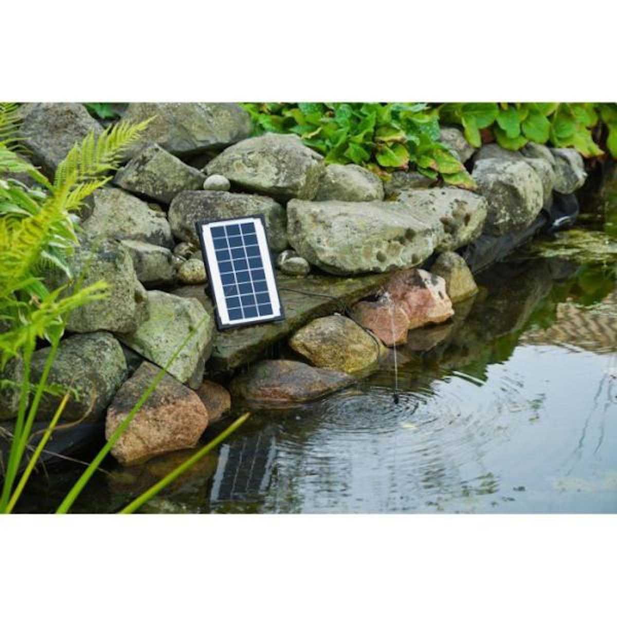 Ubbink Pompe fontaine - UBBINK - SolarMax 250 - Débit 200 l/h - Panneau solaire 6V 160mA - Jets volcan & cloche