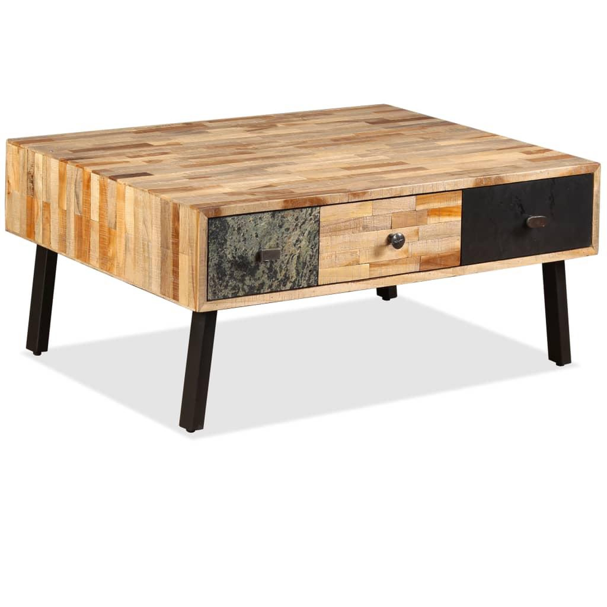 Voir la diapositive 2 : VIDAXL Table basse Teck de recuperation massif 90x65x40 cm