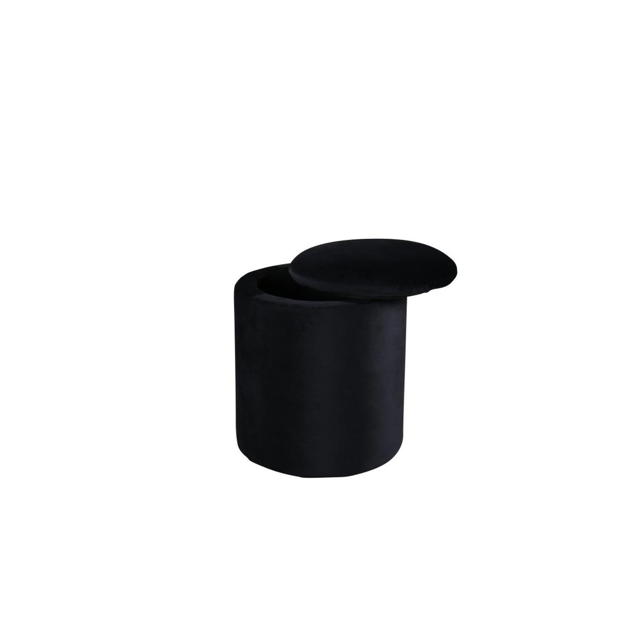 Voir la diapositive 2 : Paris Prix Pouf coffre en velours  limpen  40cm noir