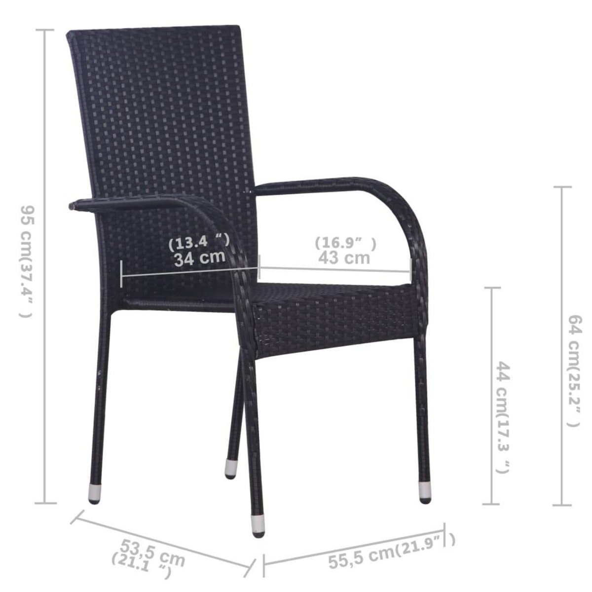 VIDAXL Ensemble a manger de jardin 5 pcs Gris