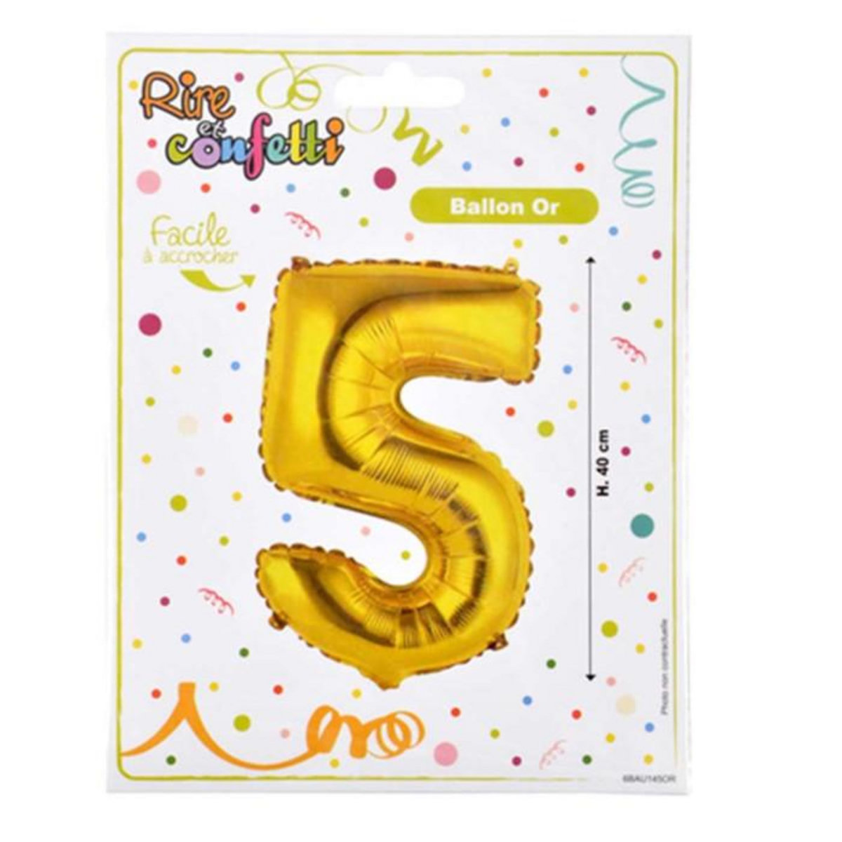 Paris Prix Ballon Gonflable Métallisé  Chiffre 5  40cm Or