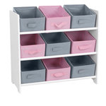 DIVERS Meuble de rangement enfant 9 Paniers. Coloris disponibles : Rose, Bleu