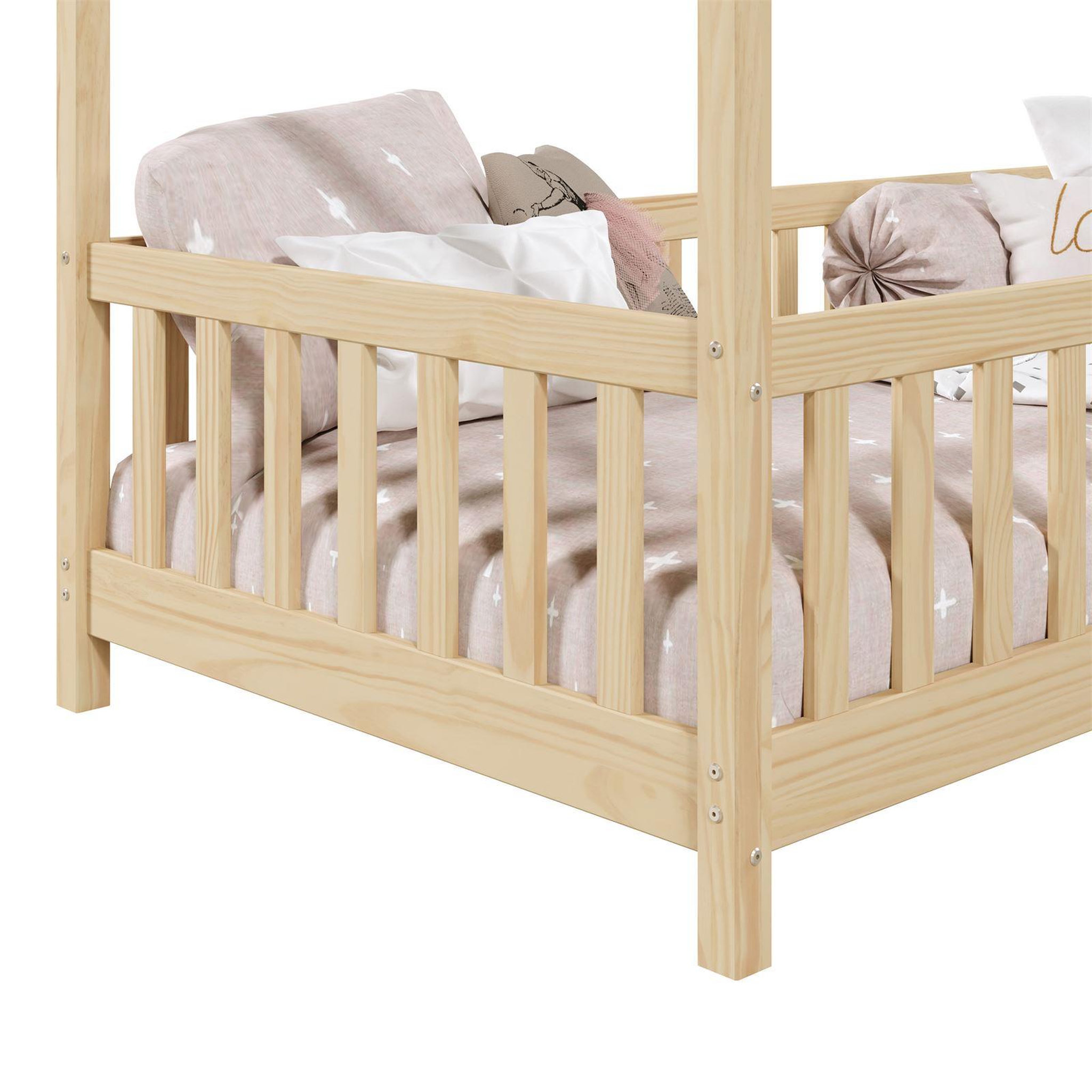 Voir la diapositive 6 : IDIMEX Lit cabane lisan 90 x 200 cm, en pin massif