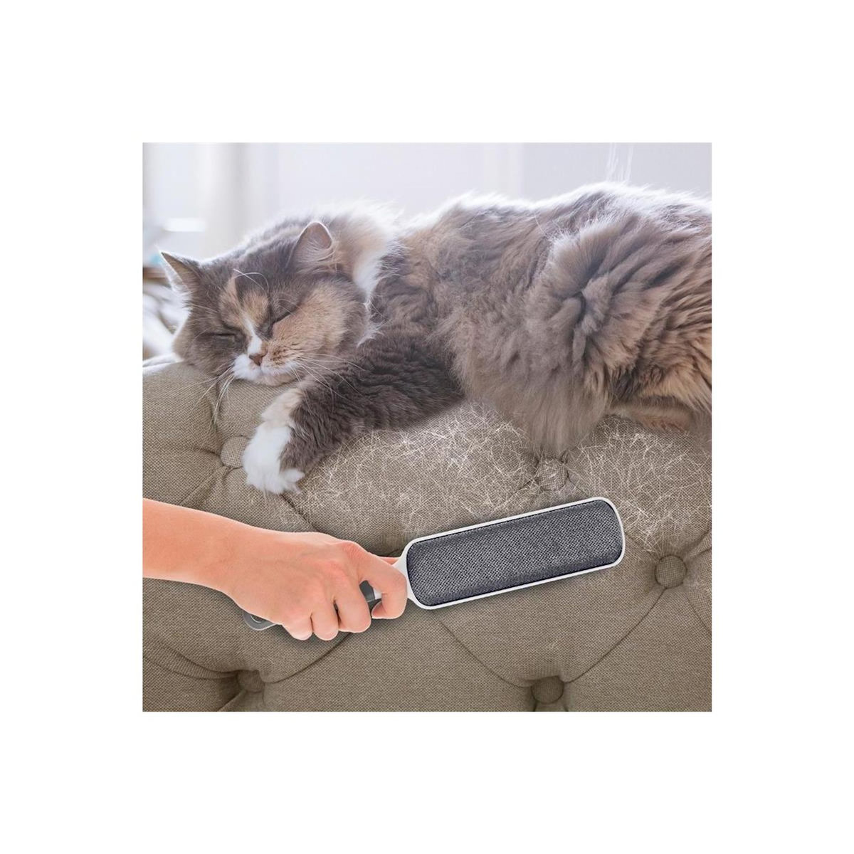 Paris Prix Lot de 2 Brosses pour Textile  Anti-Peluches  32cm Gris