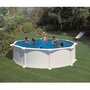 Voir la diapositive 1 : GRE Piscine hors sol acier ronde - Blanche - 4,80 x 1,32 m - ATLANTIS