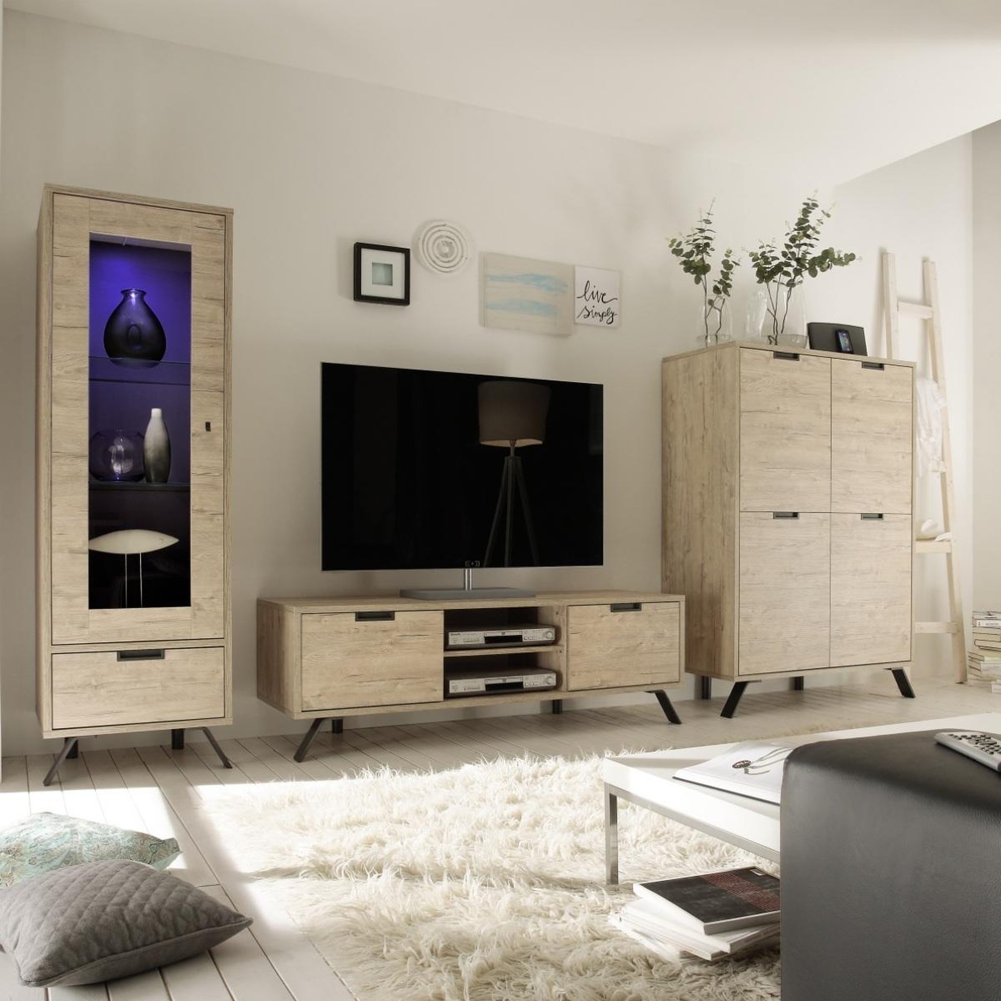 Voir la diapositive 4 : JLC KREATION Argentier-bar moderne en bois 4 portes pleines DIANA