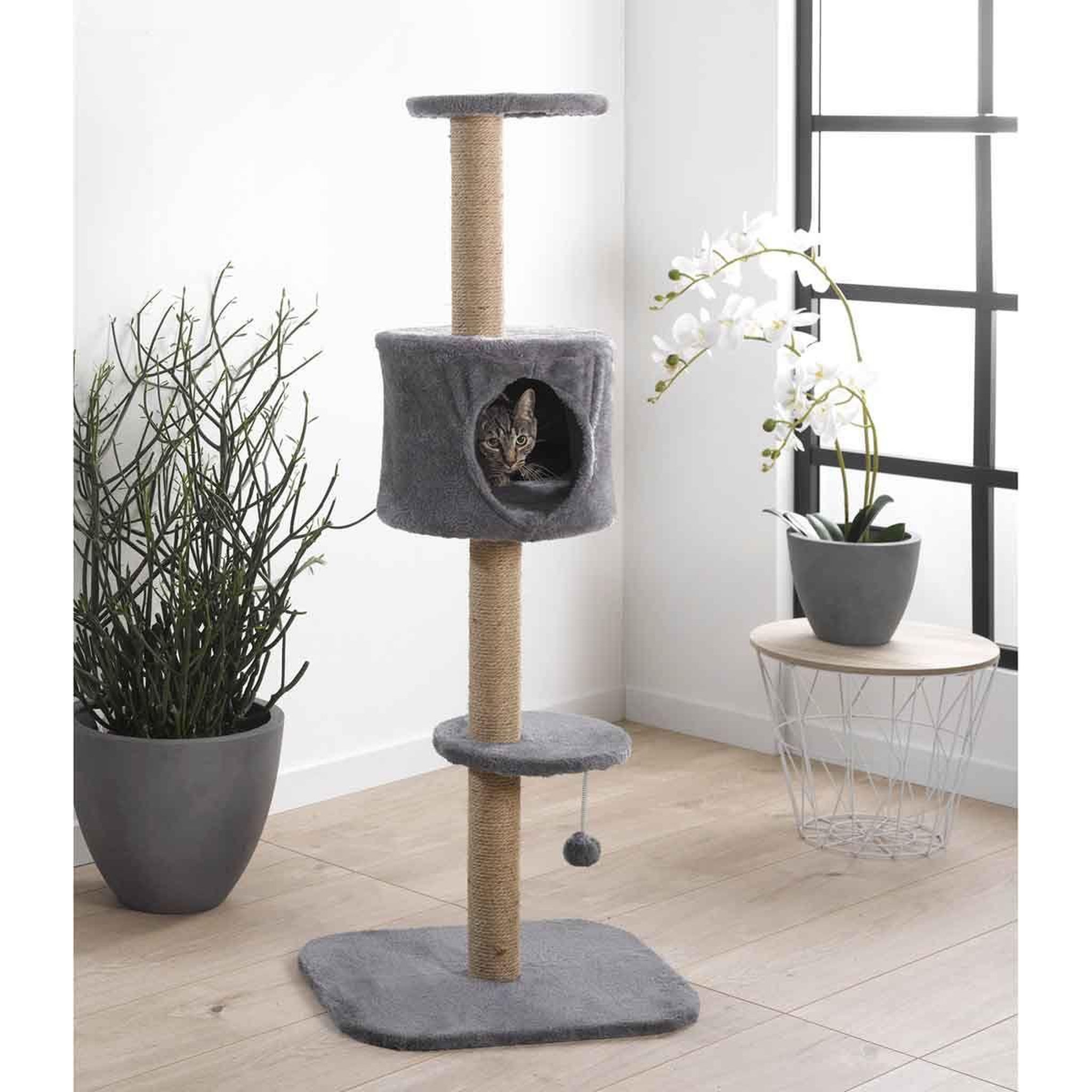 Voir la diapositive 4 : LOVE STORY Arbre à chat  6 positions en 1  118cm anthracite