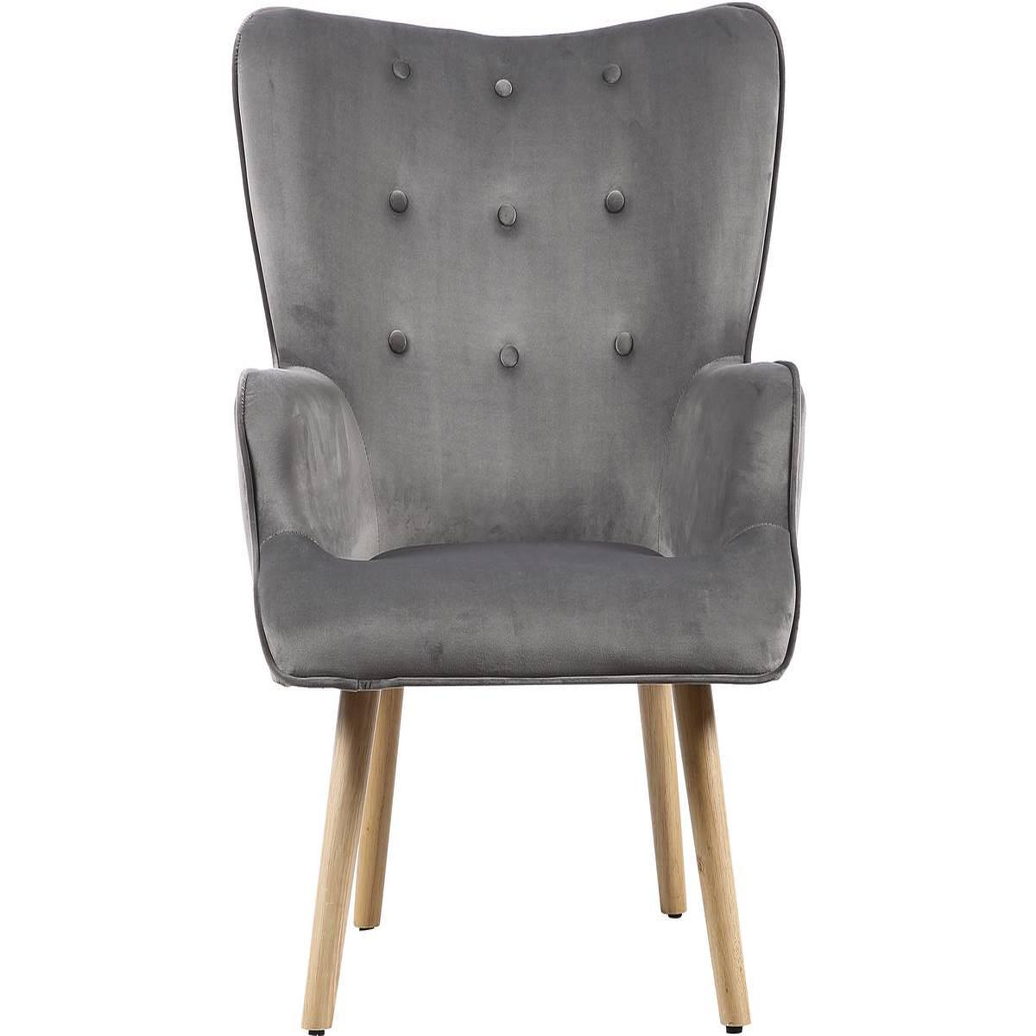 Voir la diapositive 2 : Habitat et Jardin Fauteuil style scandinave velours  odense  - 73 x 81 x 92.5 cm - 1 place - gris
