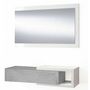 Voir la diapositive 1 : VS VENTA-STOCK Meuble d'entrée Moon avec 1 tiroir et Miroir, Gris/Blanc, Meuble, 95 cm Largeur