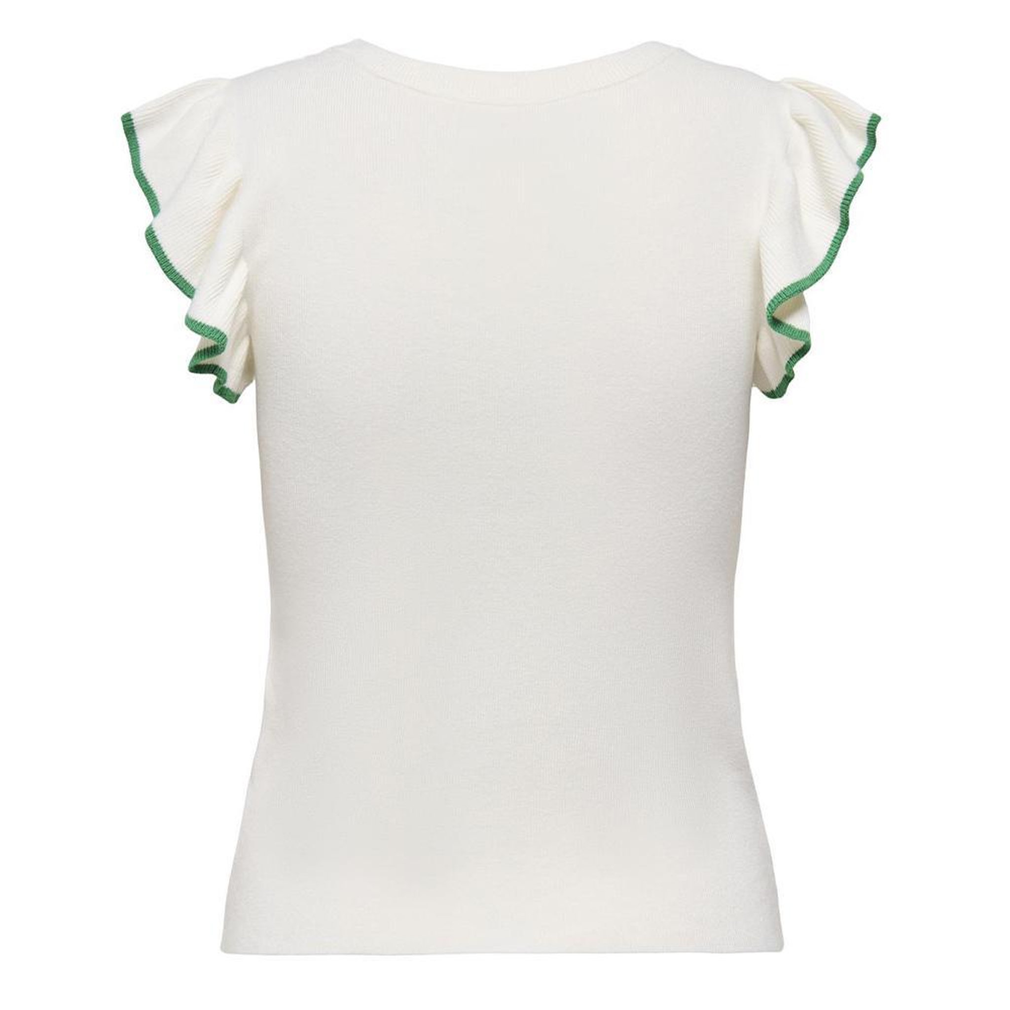 Voir la diapositive 2 : JACQUELINE DE YONG T-Shirt Blanc/Vert Femme JDY Adele