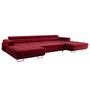 Voir la diapositive 5 : BEST MOBILIER Ayden - canapé panoramique en u 7 places convertible avec coffre et têtières réglables en tissu