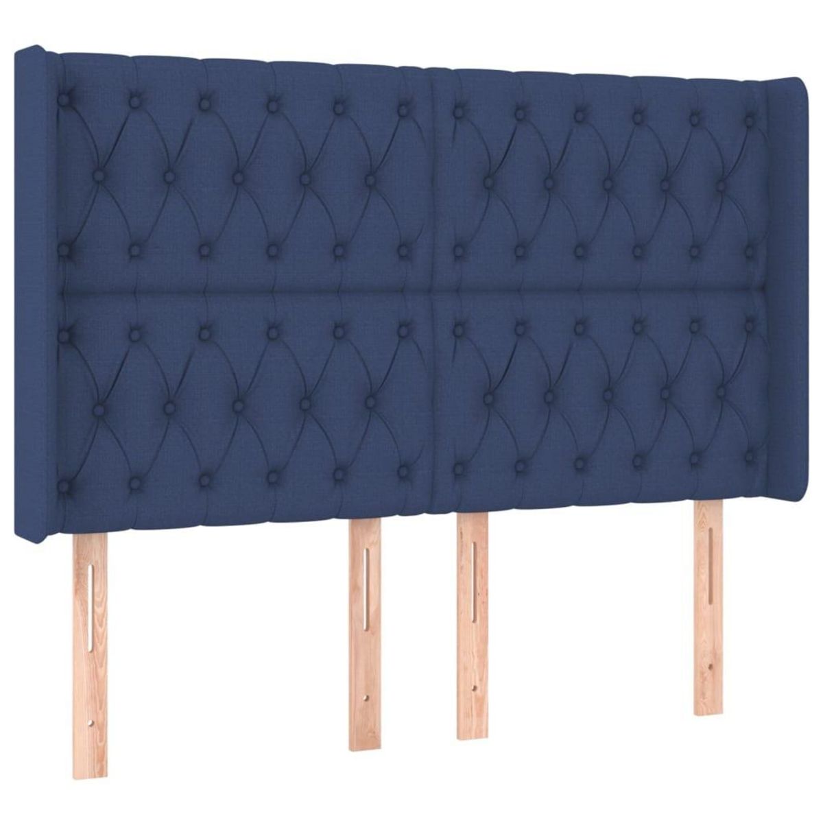 VIDAXL Tete de lit avec oreilles Bleu 147x16x118/128 cm Tissu