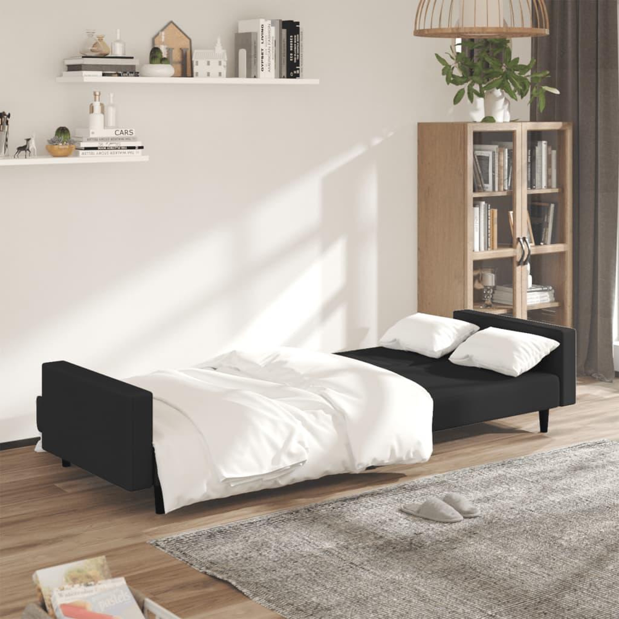 Voir la diapositive 3 : VIDAXL Canape-lit 2 places noir velours