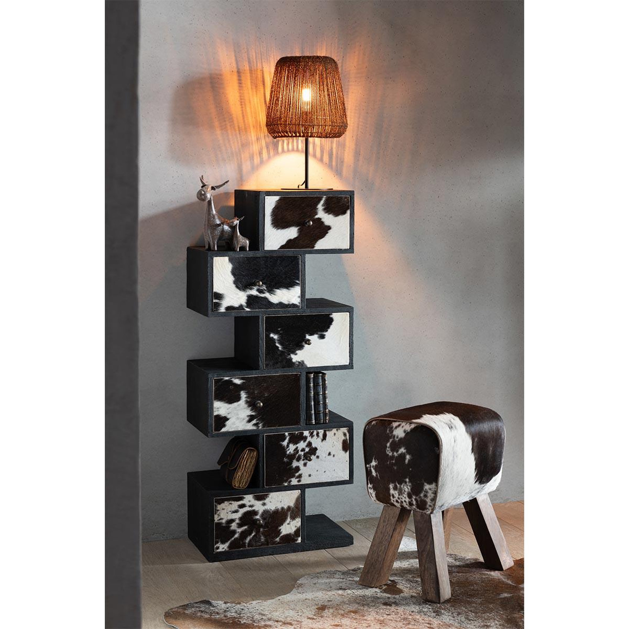 Voir la diapositive 5 : J-LINE Lampe à poser en palmier  trudy  45cm marron