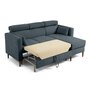 Voir la diapositive 2 : BEST MOBILIER Alicante - canapé d'angle réversible convertible avec têtières - coffre - 4 places - en tissu texturé
