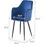 Voir la diapositive 3 : Habitat et Jardin Lot de 2 chaises  Velma  en velours avec accoudoirs - Bleu