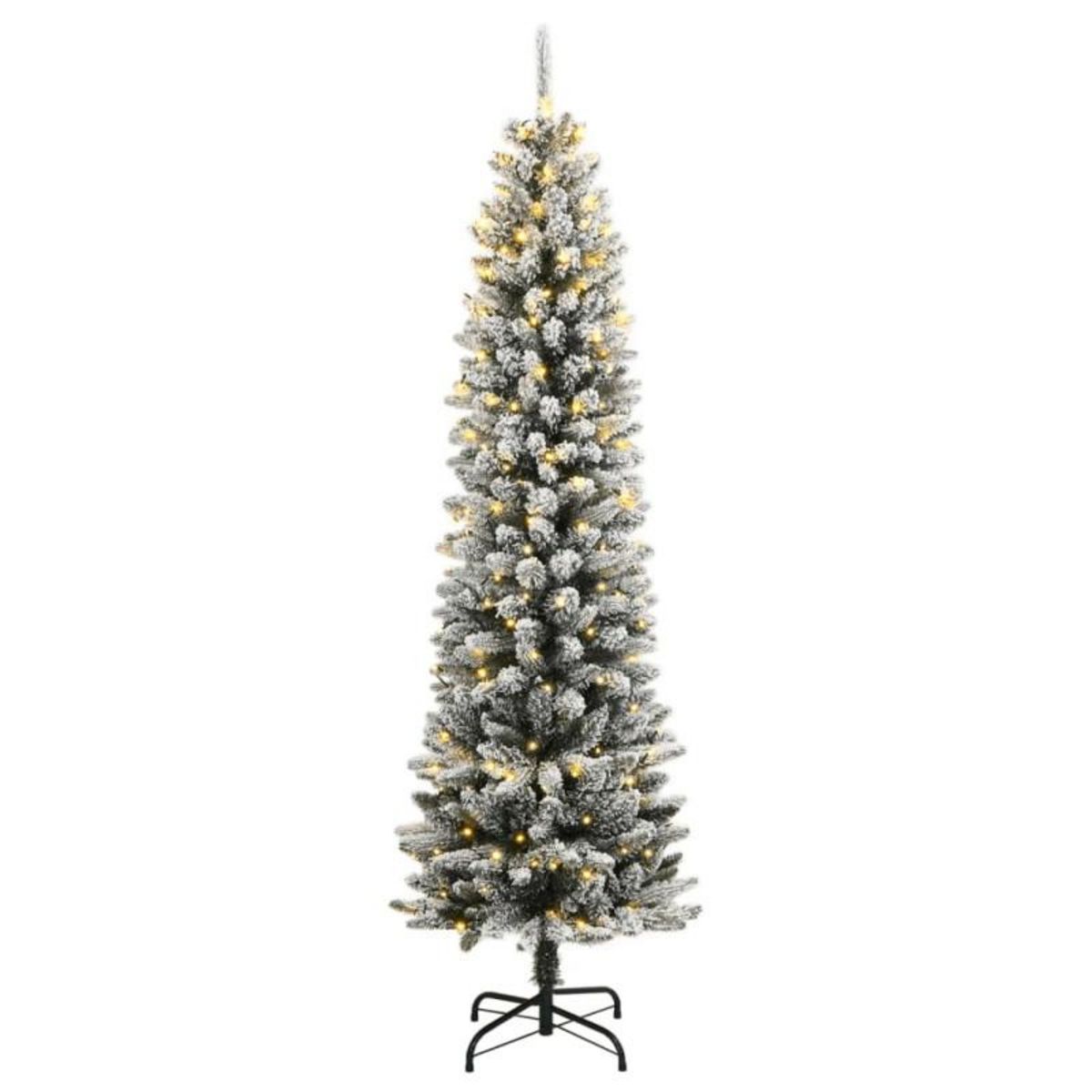 VIDAXL Sapin de Noël artificiel 300 LED et neige floquée 210 cm