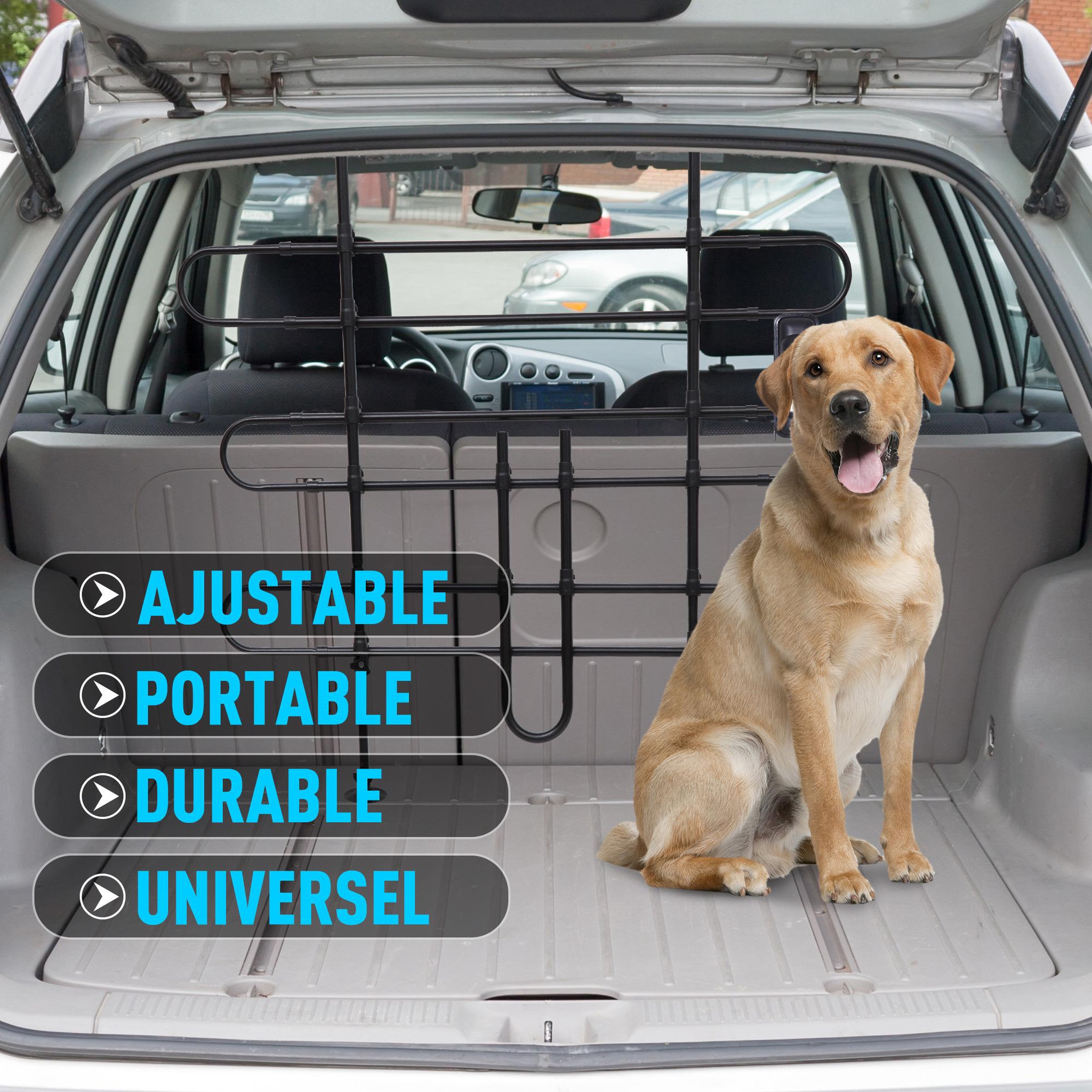 Voir la diapositive 4 : PAWHUT Grille de séparation extensible voiture barrière de sécurité barre réglable pour chien noir